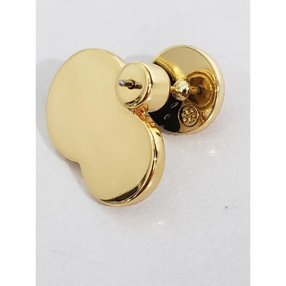 Tory Burch Gold Plated BLACK WHITE RED Enamel CLUSTER EARRINGS STUDS